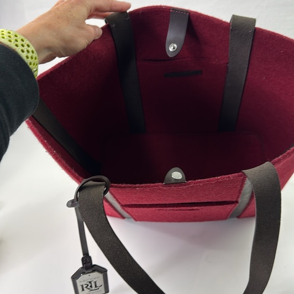 Lauren Ralph Lauren Red Wool Totes with Sophisticated Design - Picture 6 of 10